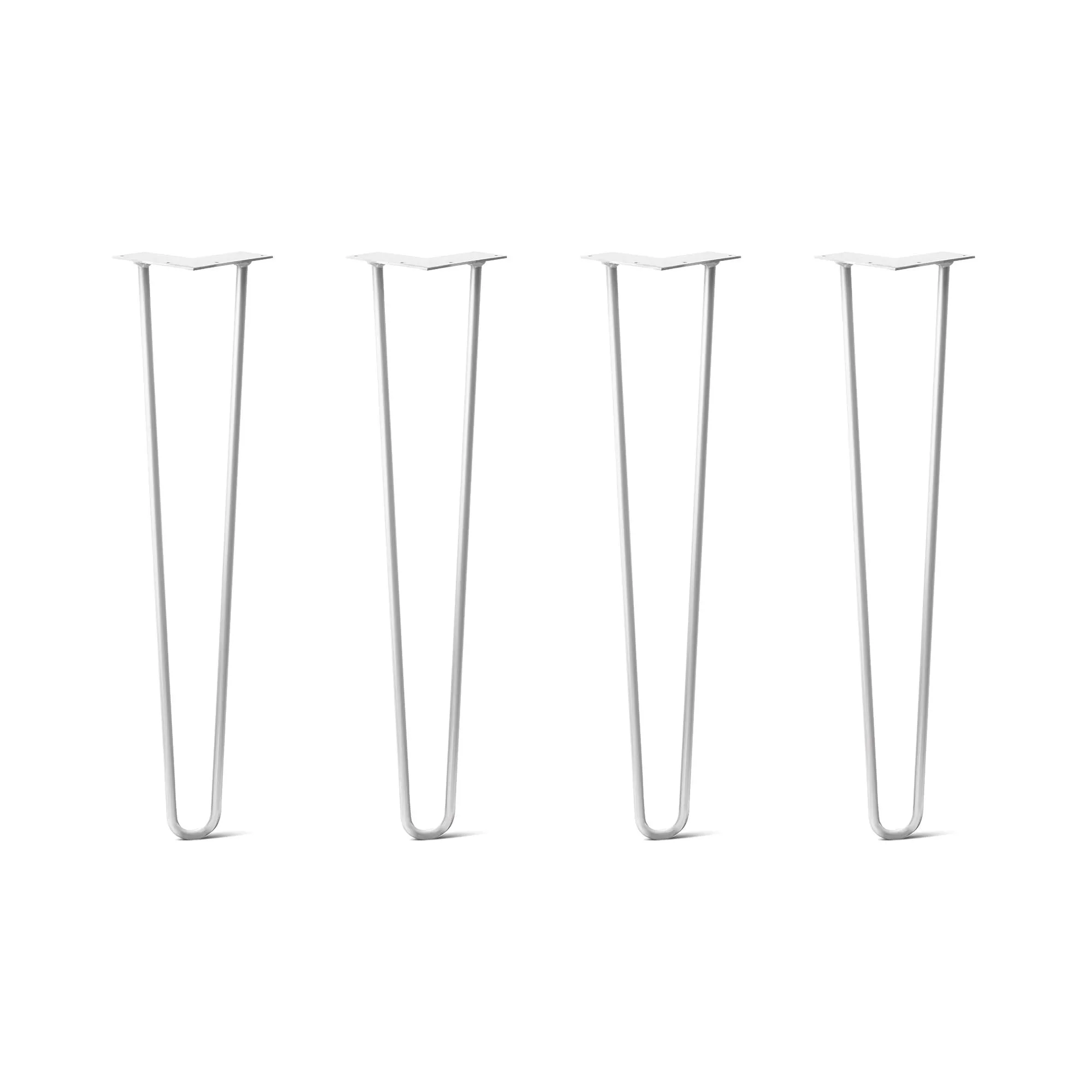 Hairpin Legs Set of 4, 2-Rod Design - White Powder Coated Finish