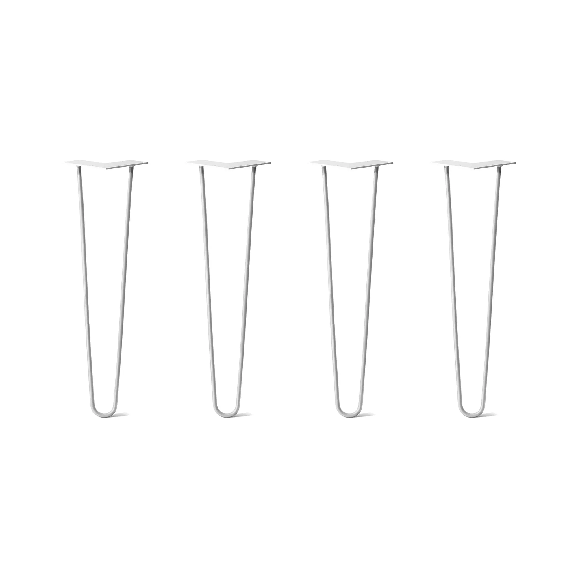 Hairpin Legs Set of 4, 2-Rod Design - White Powder Coated Finish