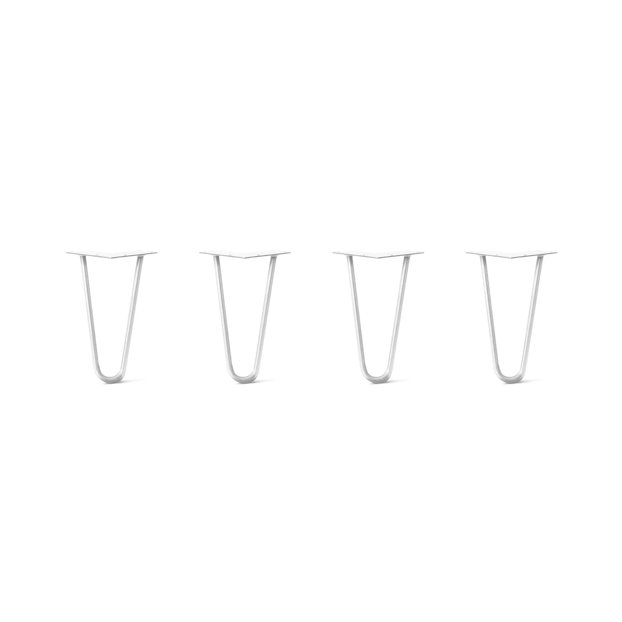 Hairpin Legs Set of 4, 2-Rod Design - White Powder Coated Finish