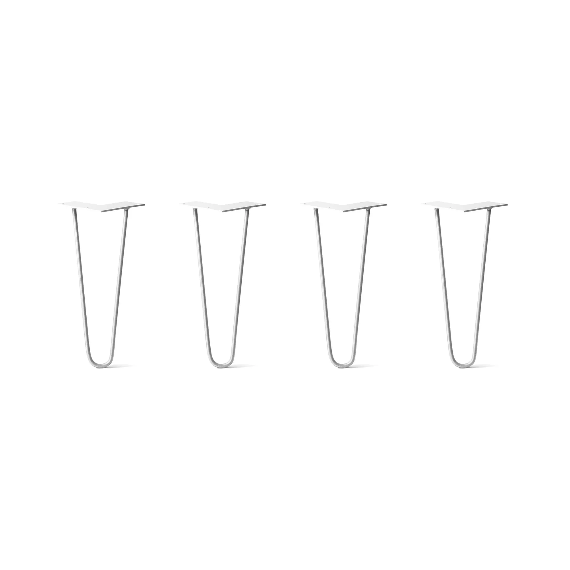 Hairpin Legs Set of 4, 2-Rod Design - White Powder Coated Finish