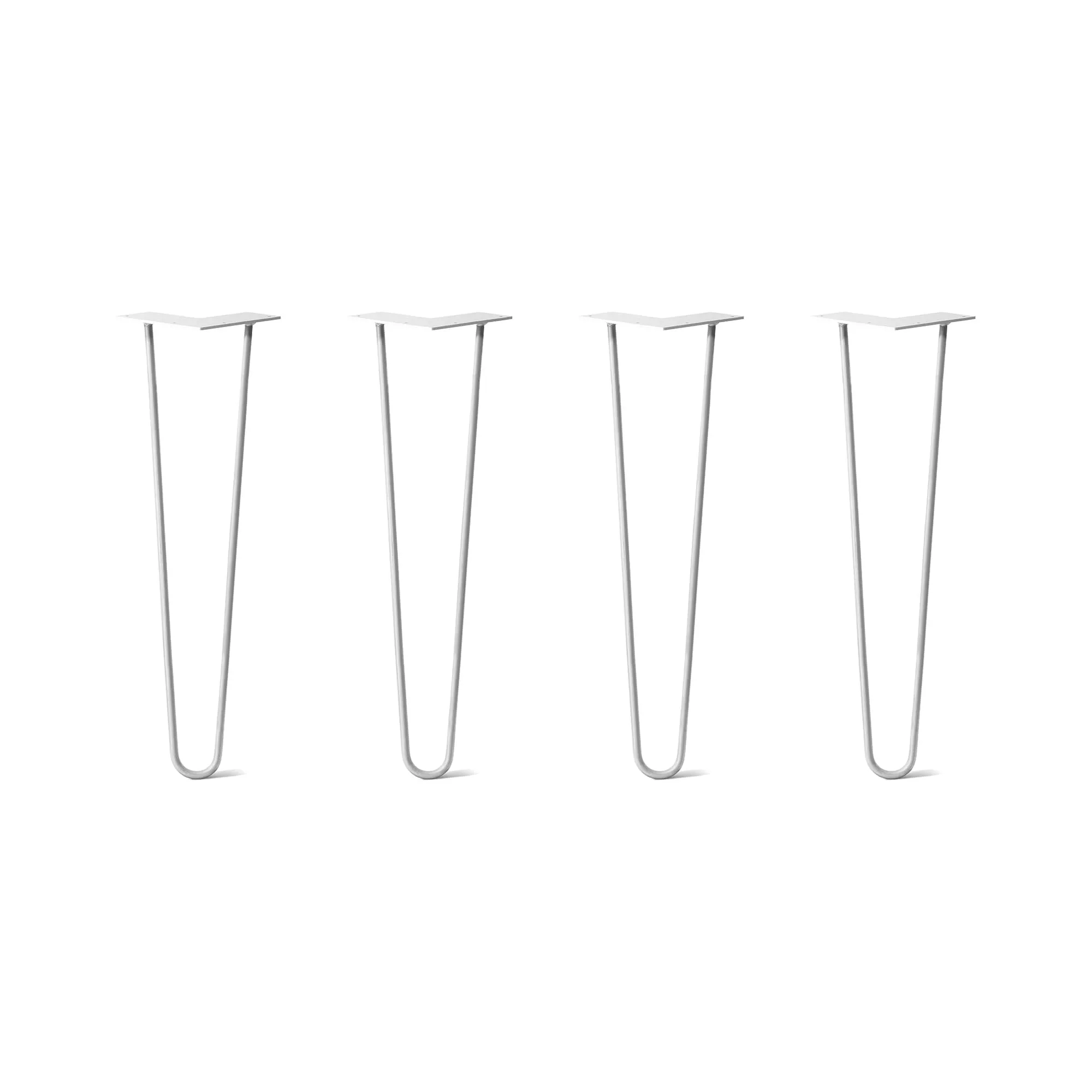 Hairpin Legs Set of 4, 2-Rod Design - White Powder Coated Finish