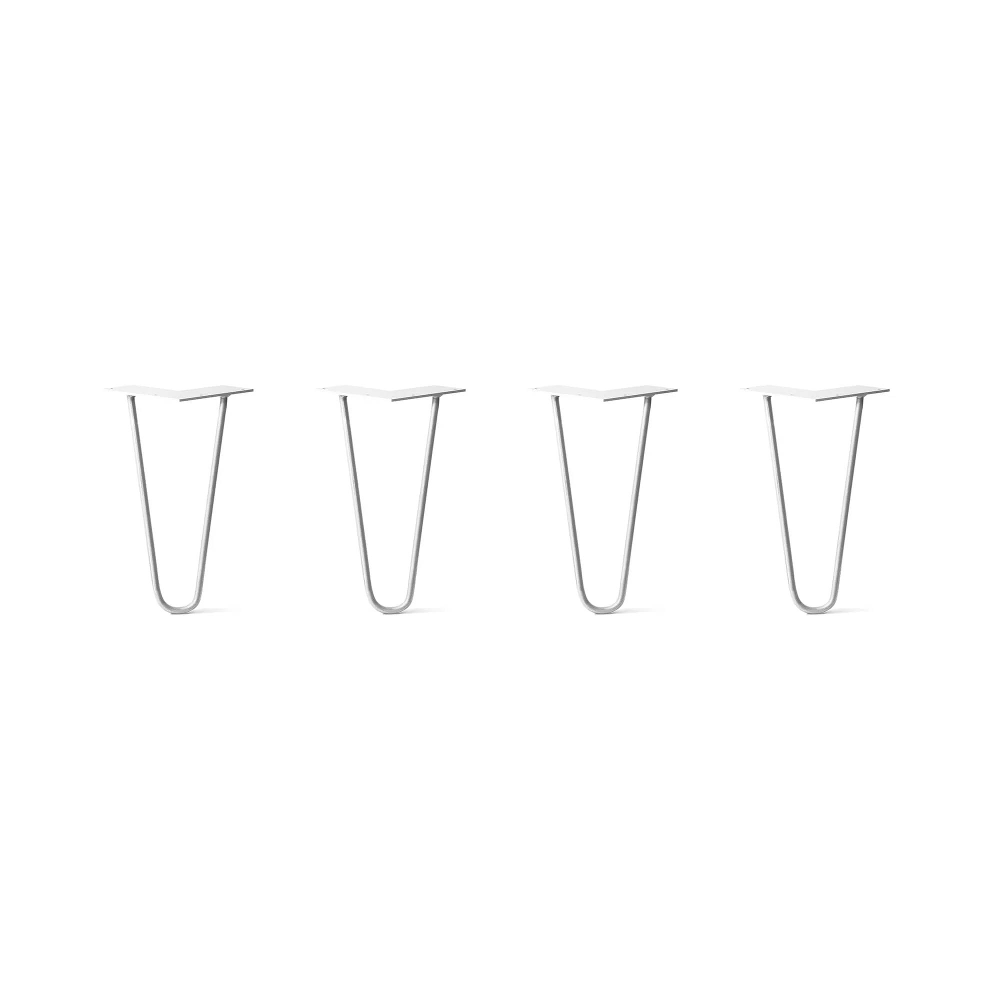 Hairpin Legs Set of 4, 2-Rod Design - White Powder Coated Finish