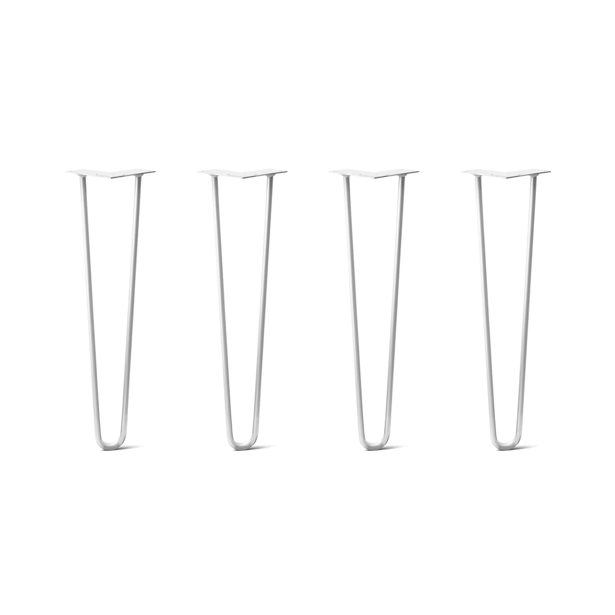 Hairpin Legs Set of 4, 2-Rod Design - White Powder Coated Finish