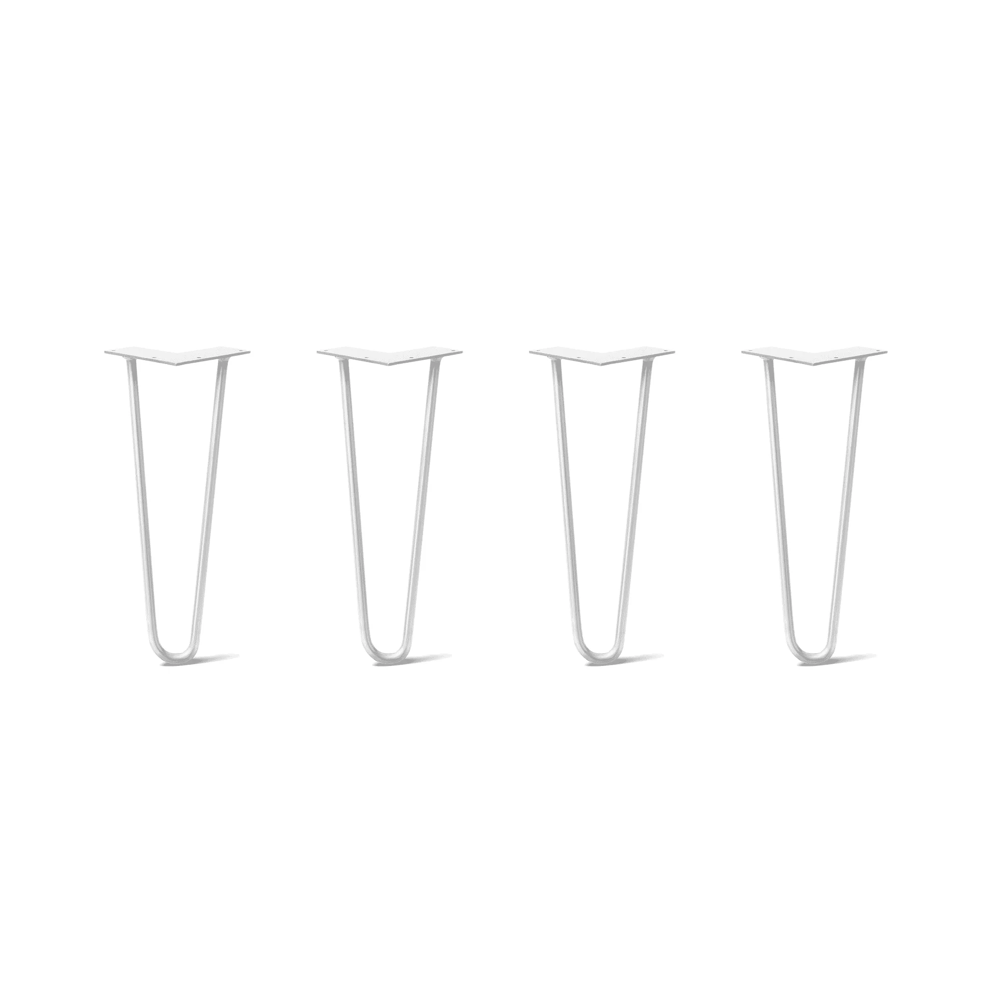 Hairpin Legs Set of 4, 2-Rod Design - White Powder Coated Finish