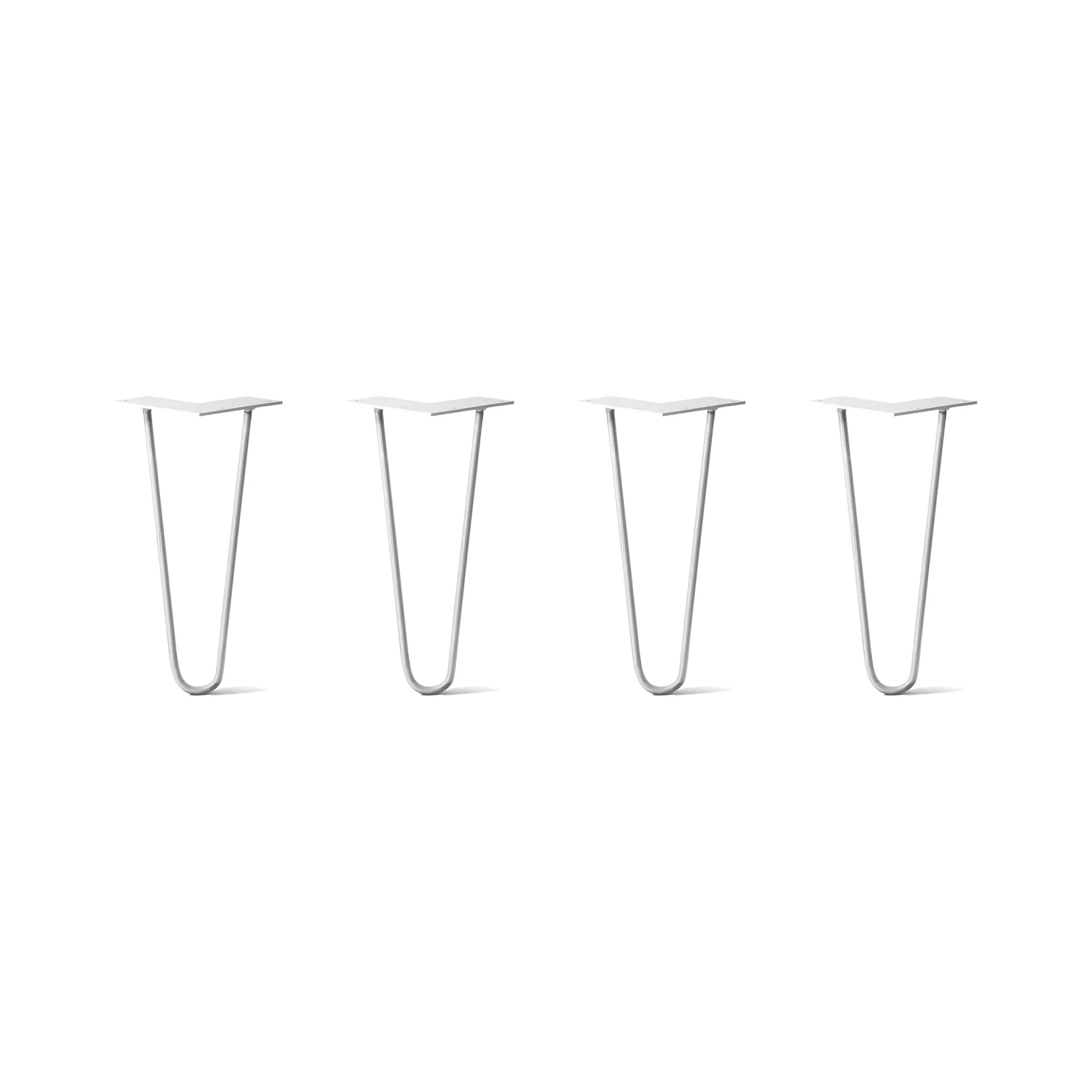 Hairpin Legs Set of 4, 2-Rod Design - White Powder Coated Finish