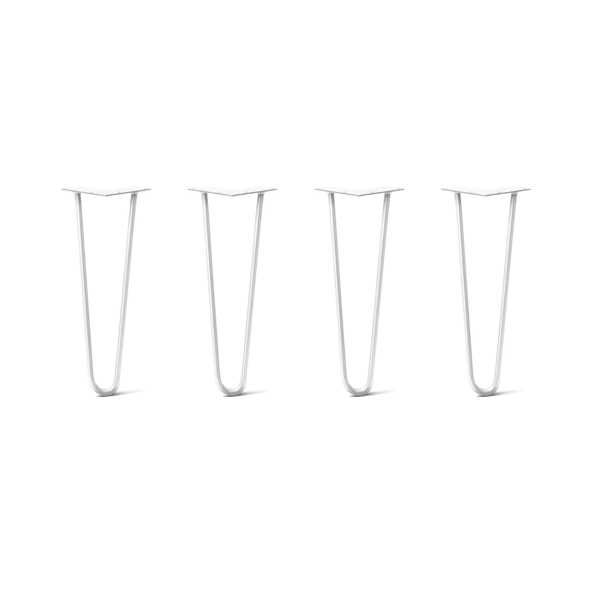 Hairpin Legs Set of 4, 2-Rod Design - White Powder Coated Finish