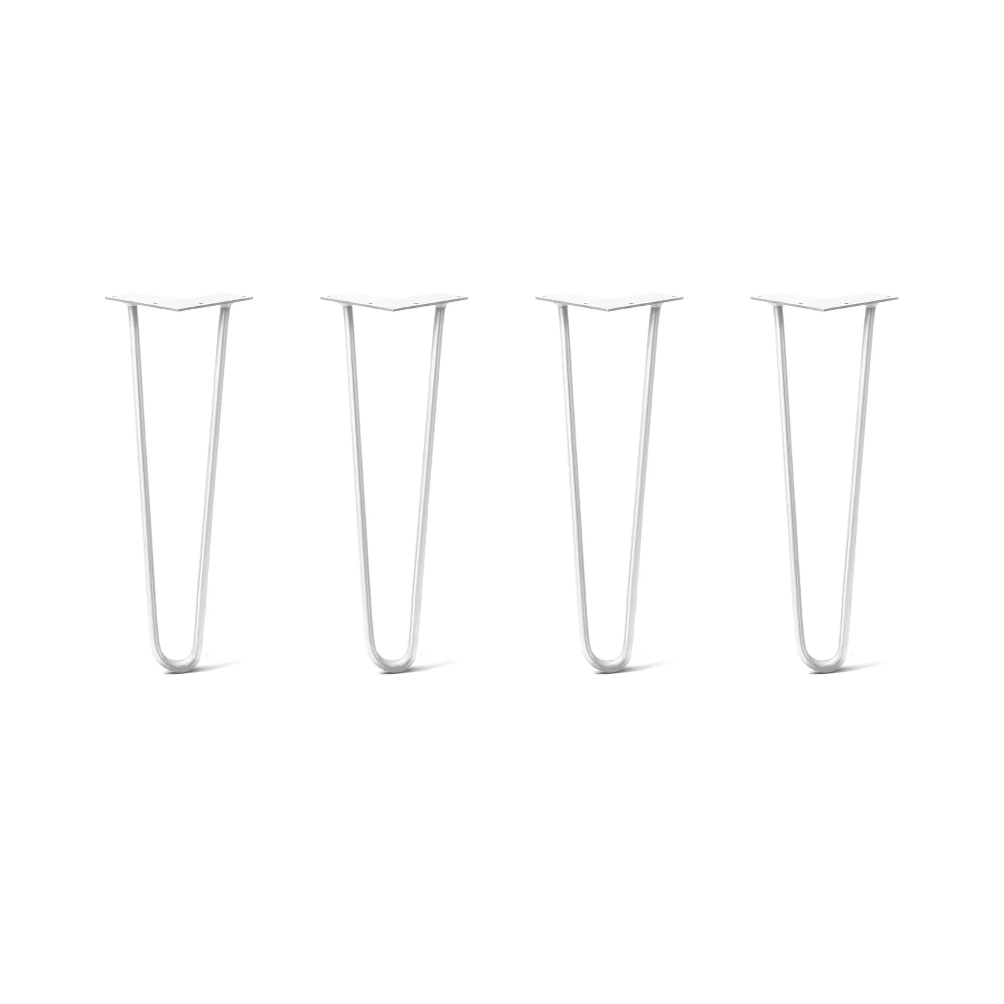 Hairpin Legs Set of 4, 2-Rod Design - White Powder Coated Finish