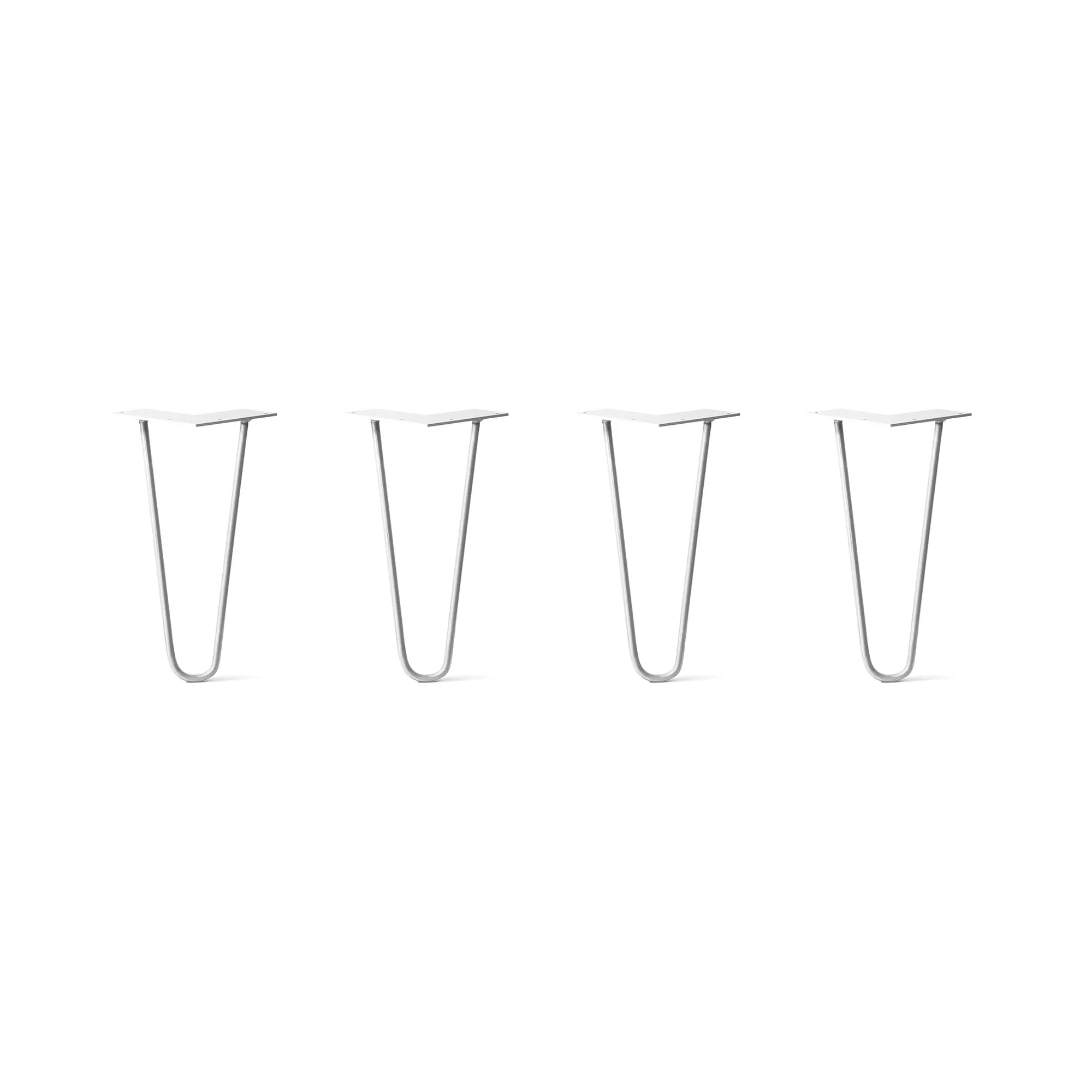 Hairpin Legs Set of 4, 2-Rod Design - White Powder Coated Finish