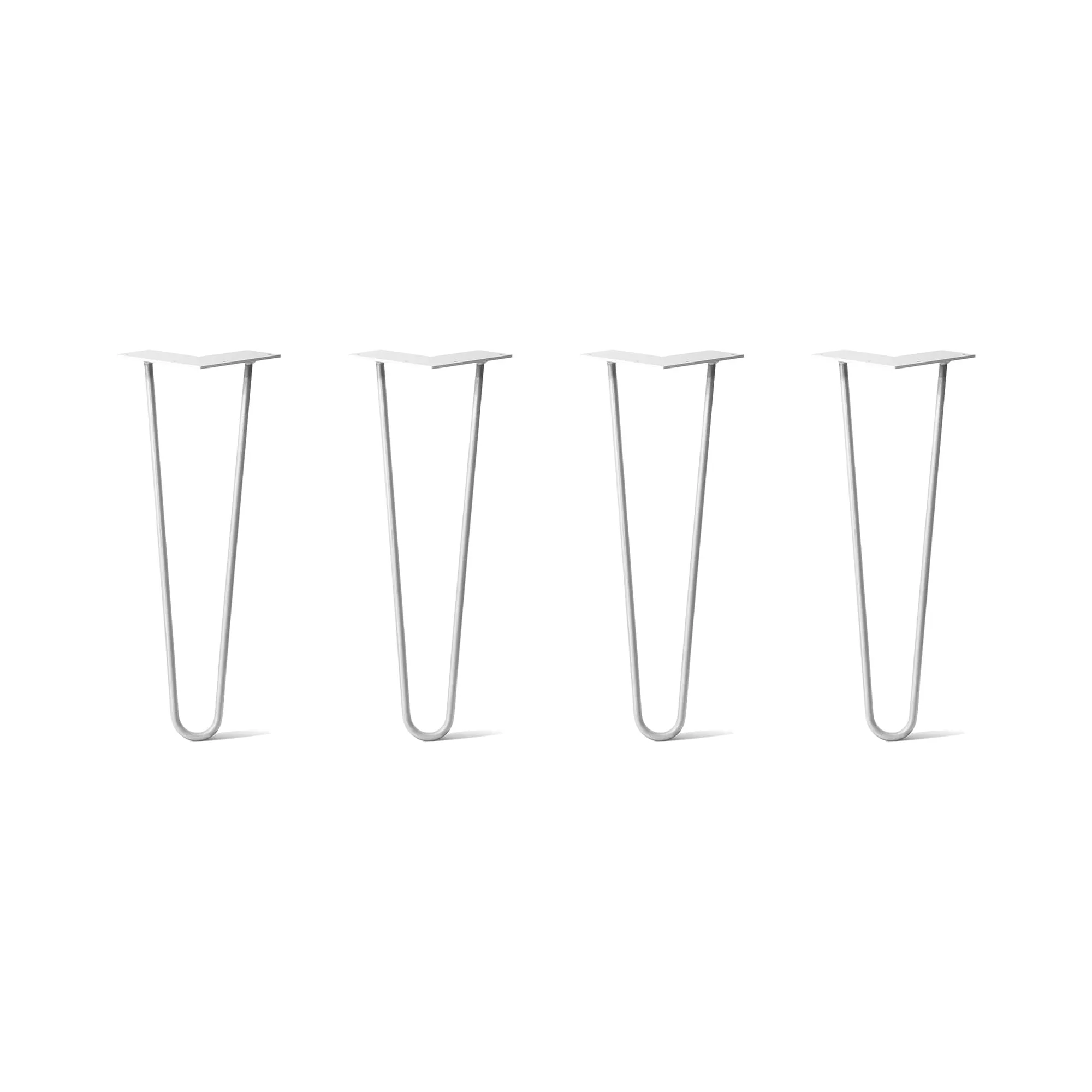 Hairpin Legs Set of 4, 2-Rod Design - White Powder Coated Finish