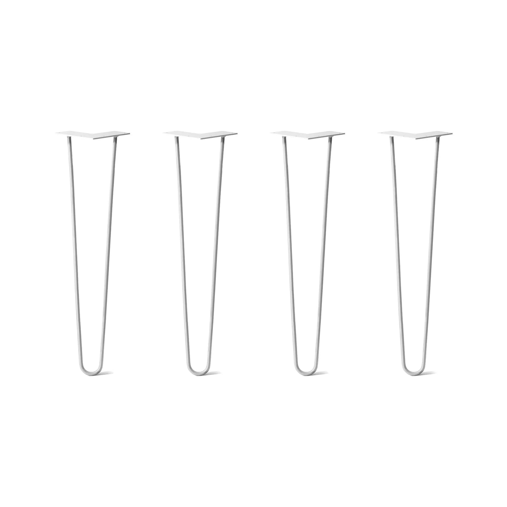 Hairpin Legs Set of 4, 2-Rod Design - White Powder Coated Finish