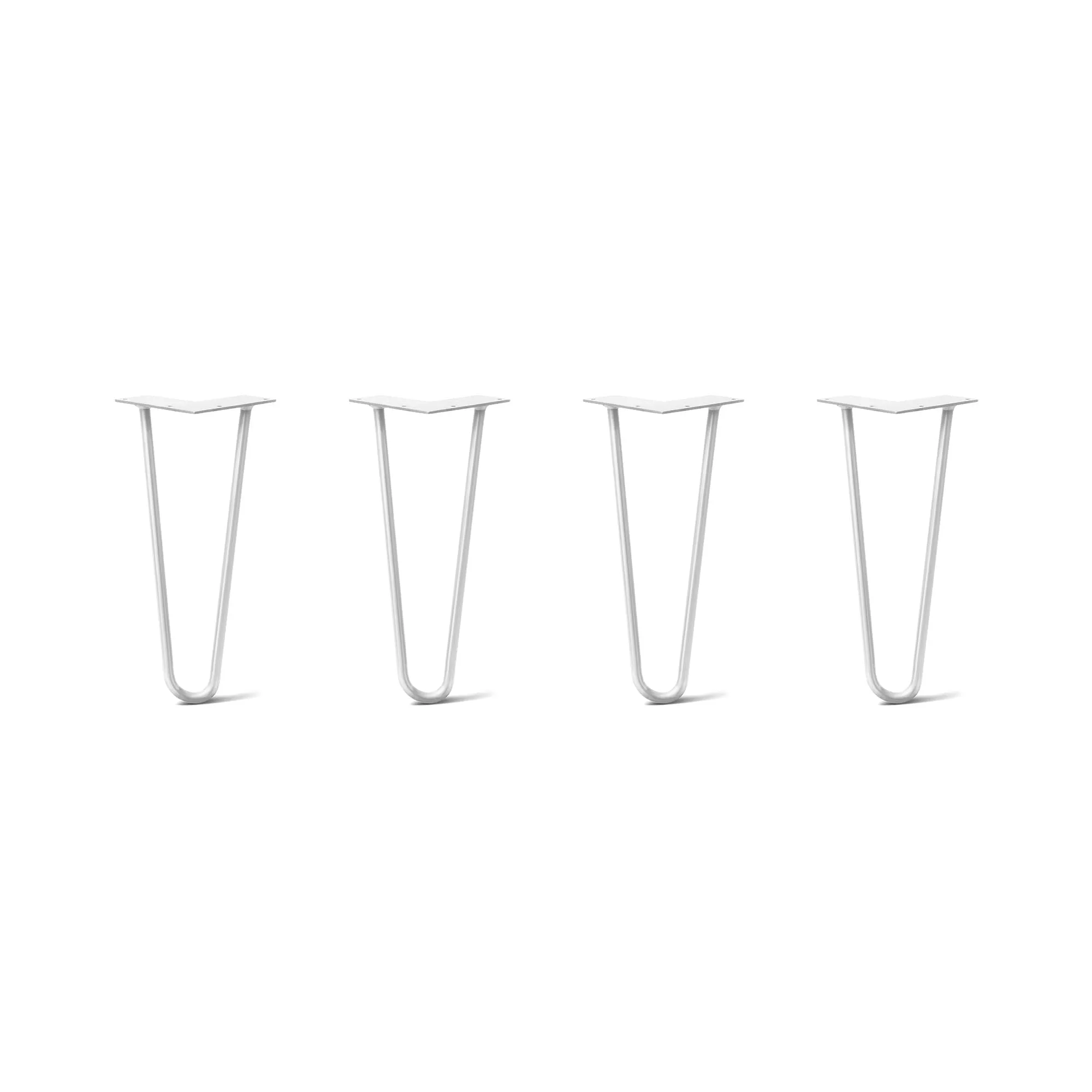 Hairpin Legs Set of 4, 2-Rod Design - White Powder Coated Finish