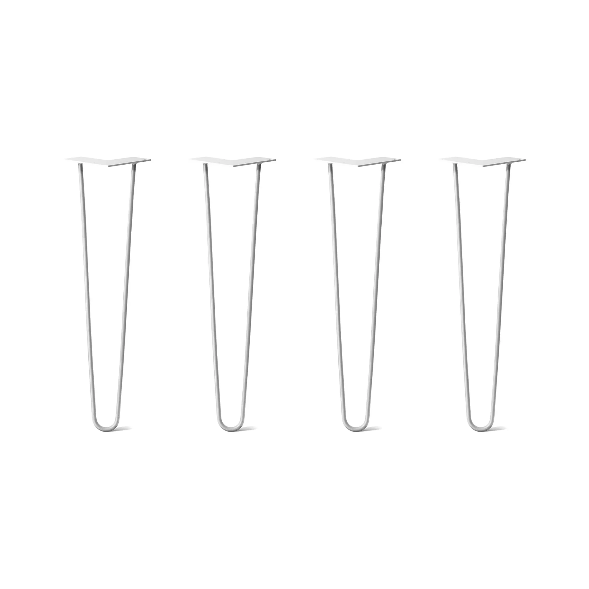 Hairpin Legs Set of 4, 2-Rod Design - White Powder Coated Finish