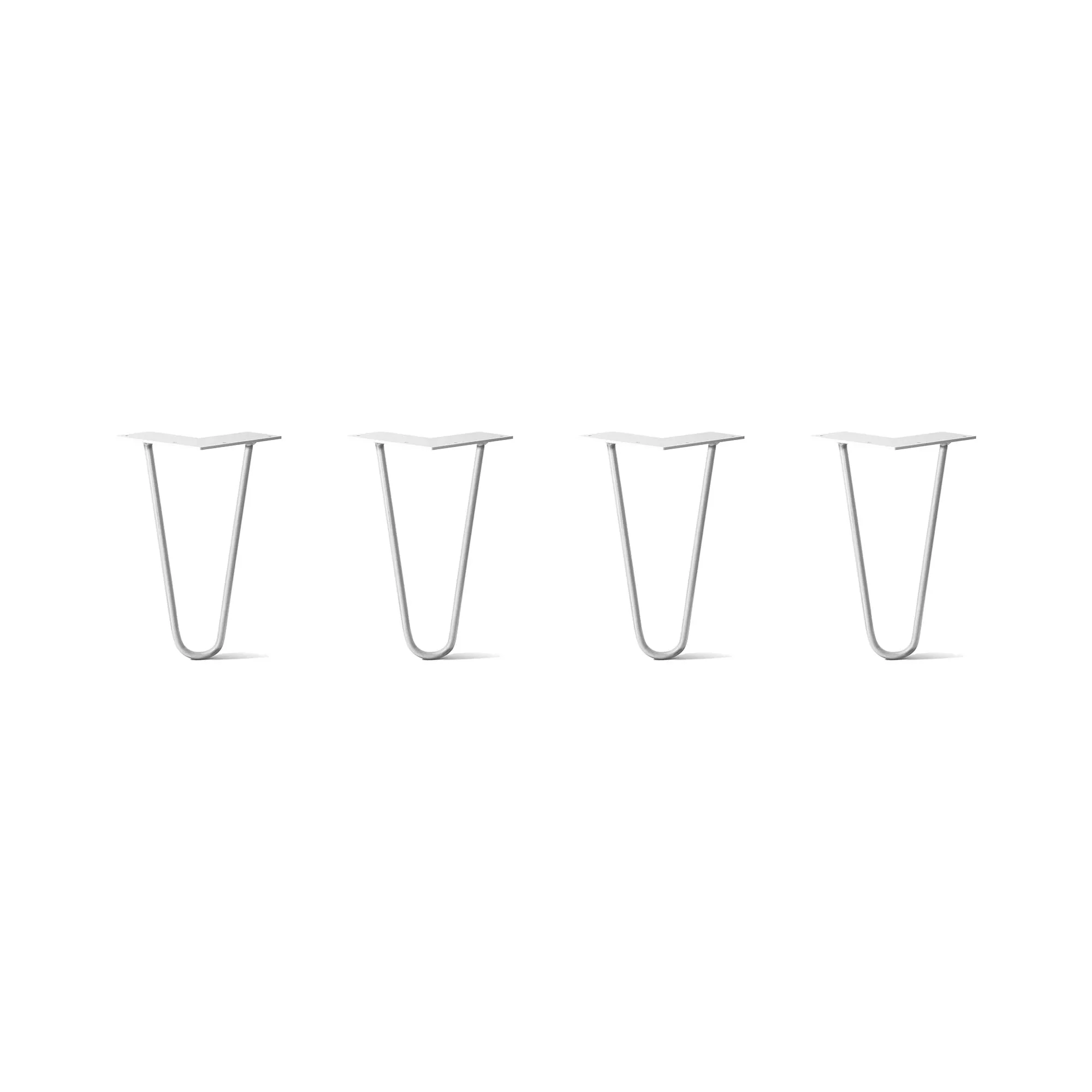 Hairpin Legs Set of 4, 2-Rod Design - White Powder Coated Finish