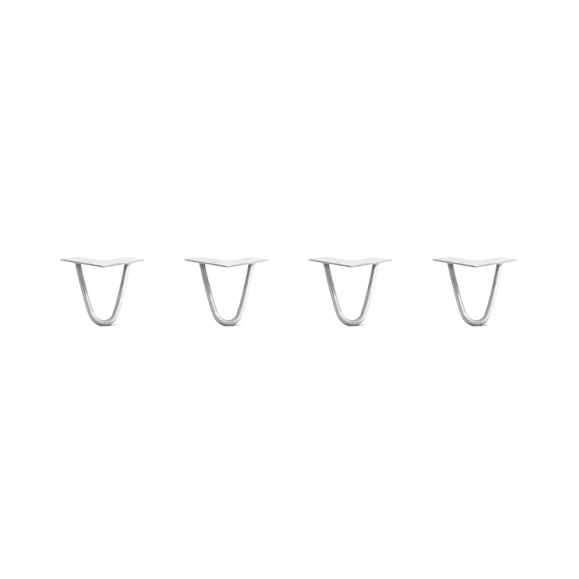 Hairpin Legs Set of 4, 2-Rod Design - White Powder Coated Finish