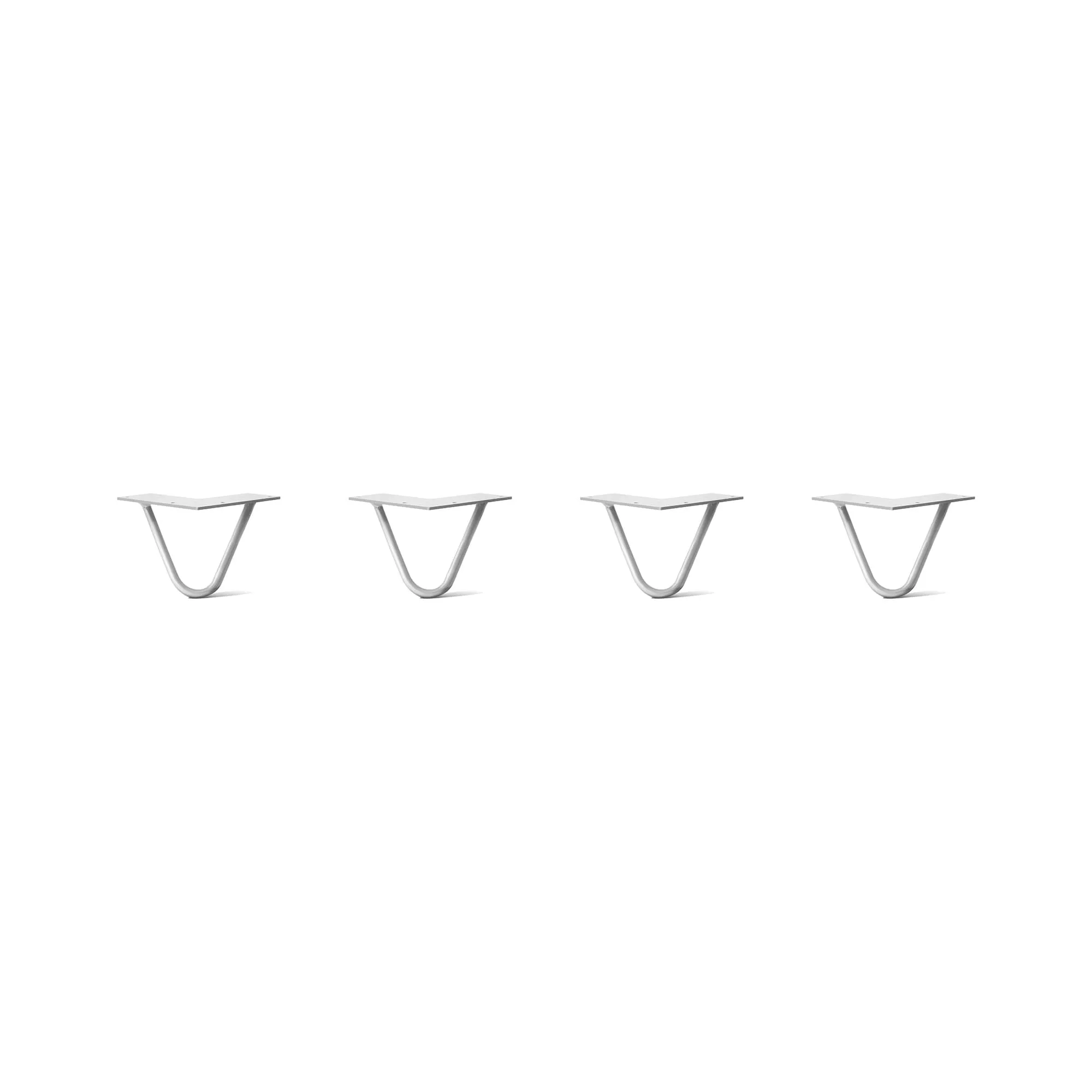 Hairpin Legs Set of 4, 2-Rod Design - White Powder Coated Finish