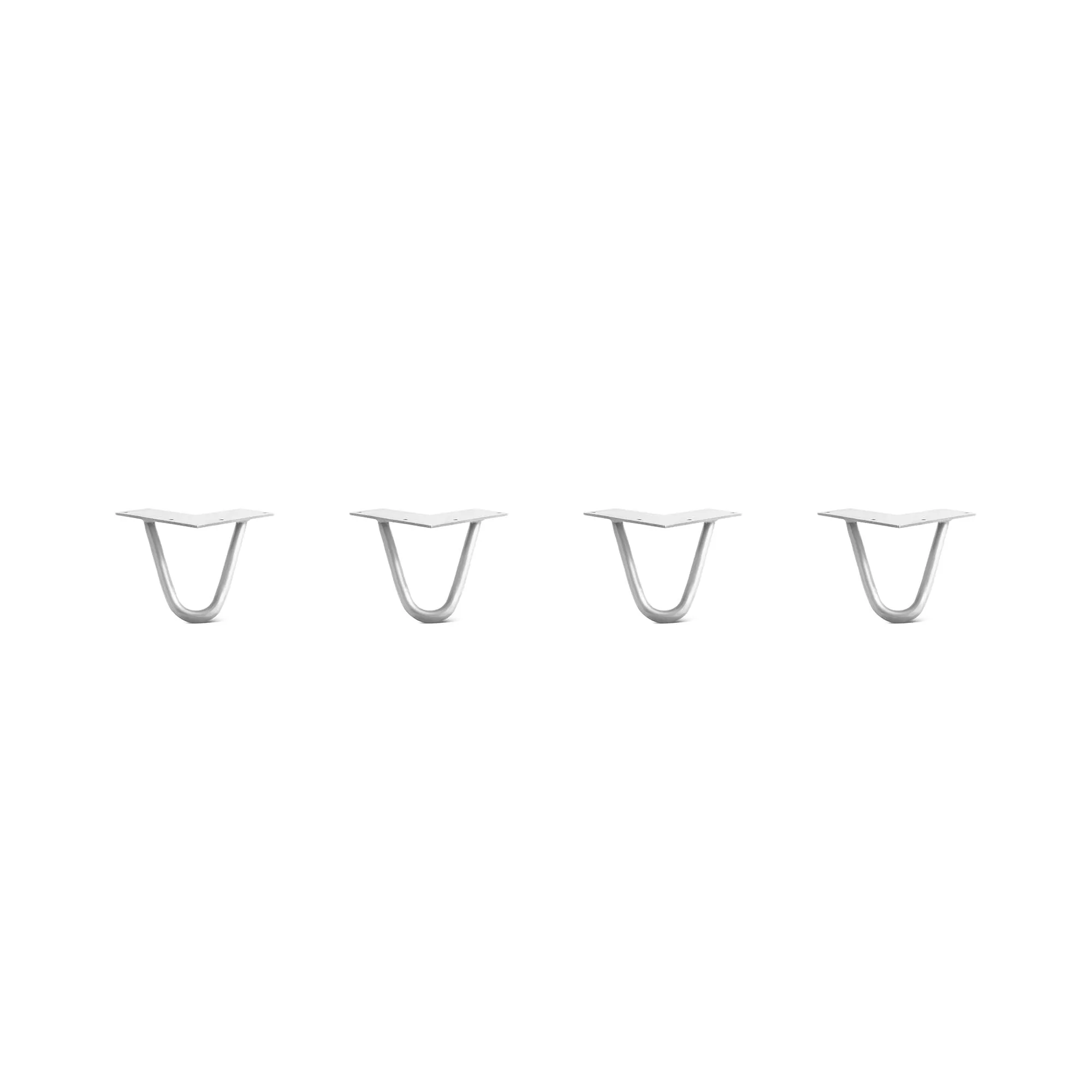 Hairpin Legs Set of 4, 2-Rod Design - White Powder Coated Finish