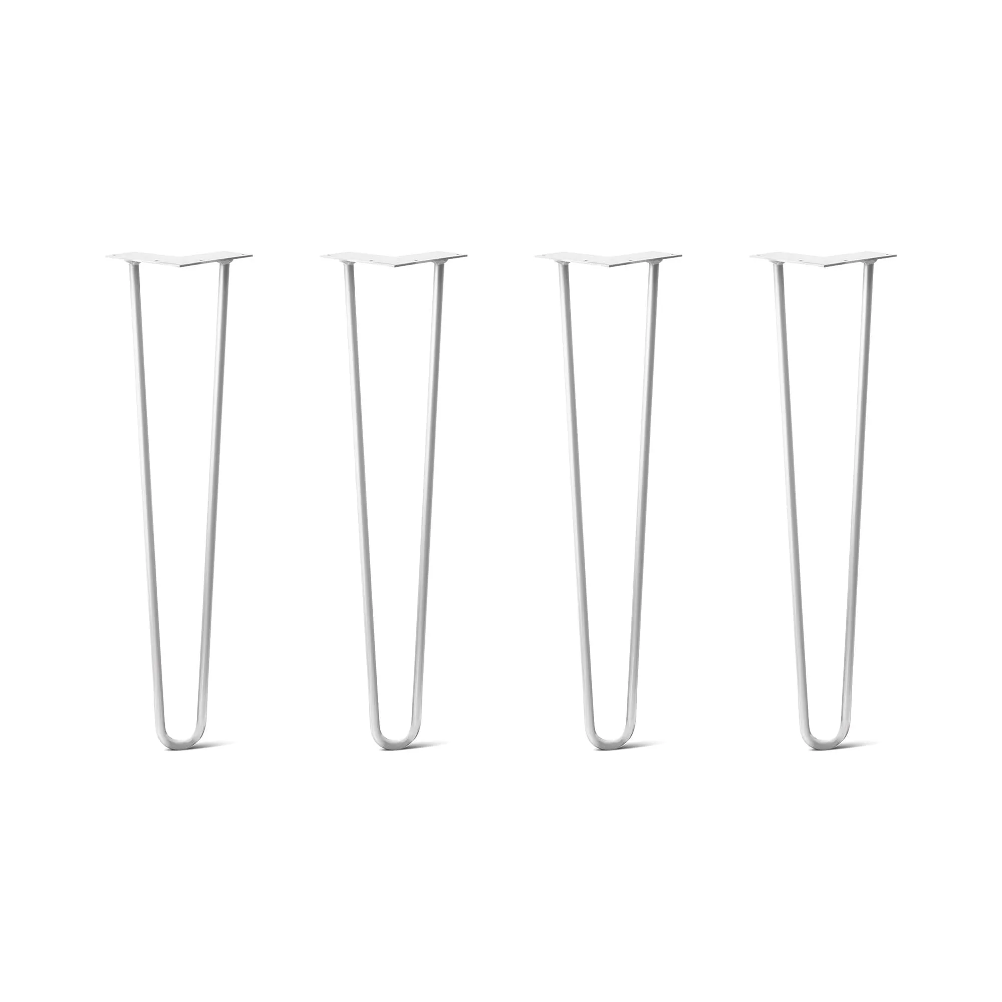 Hairpin Legs Set of 4, 2-Rod Design - White Powder Coated Finish