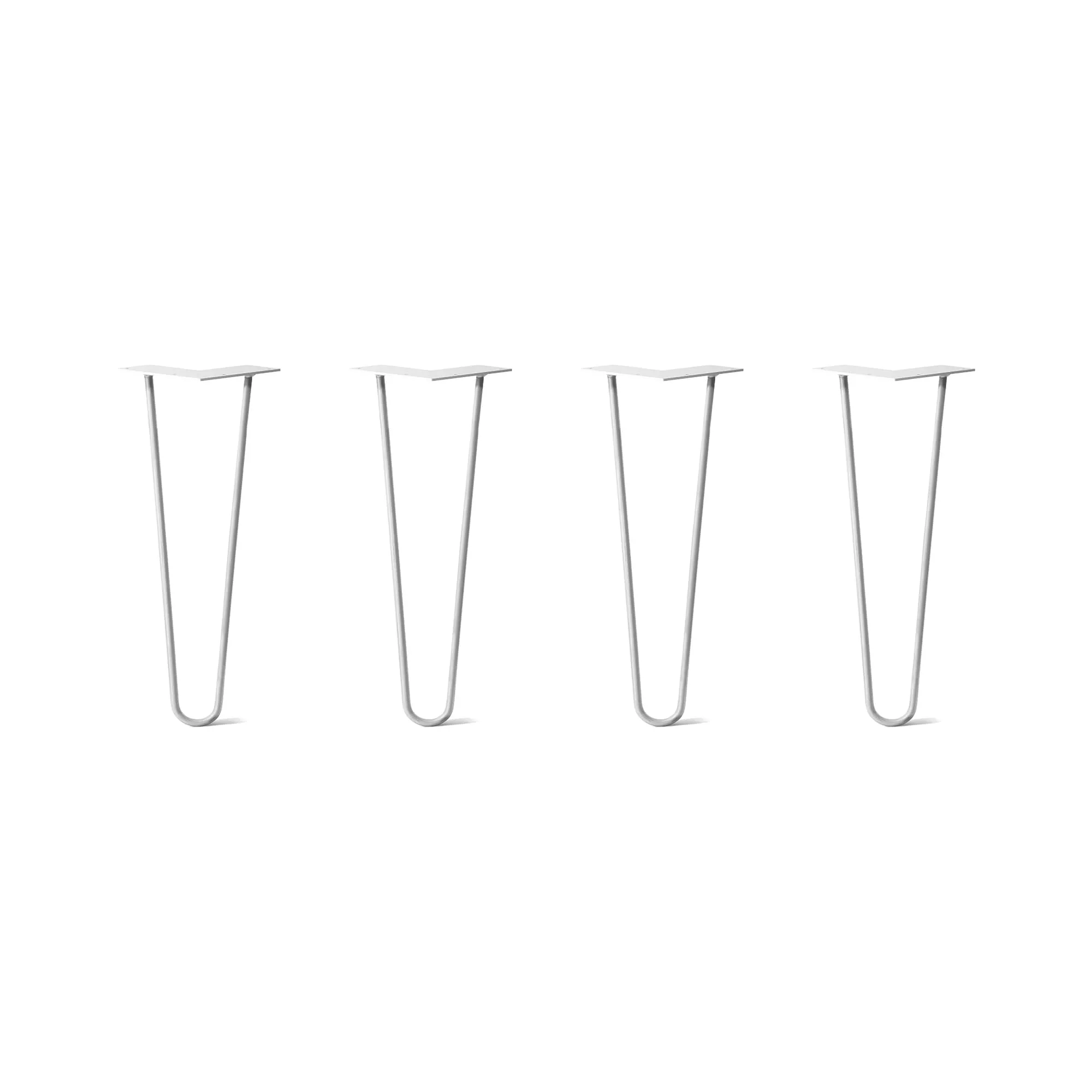 Hairpin Legs Set of 4, 2-Rod Design - White Powder Coated Finish