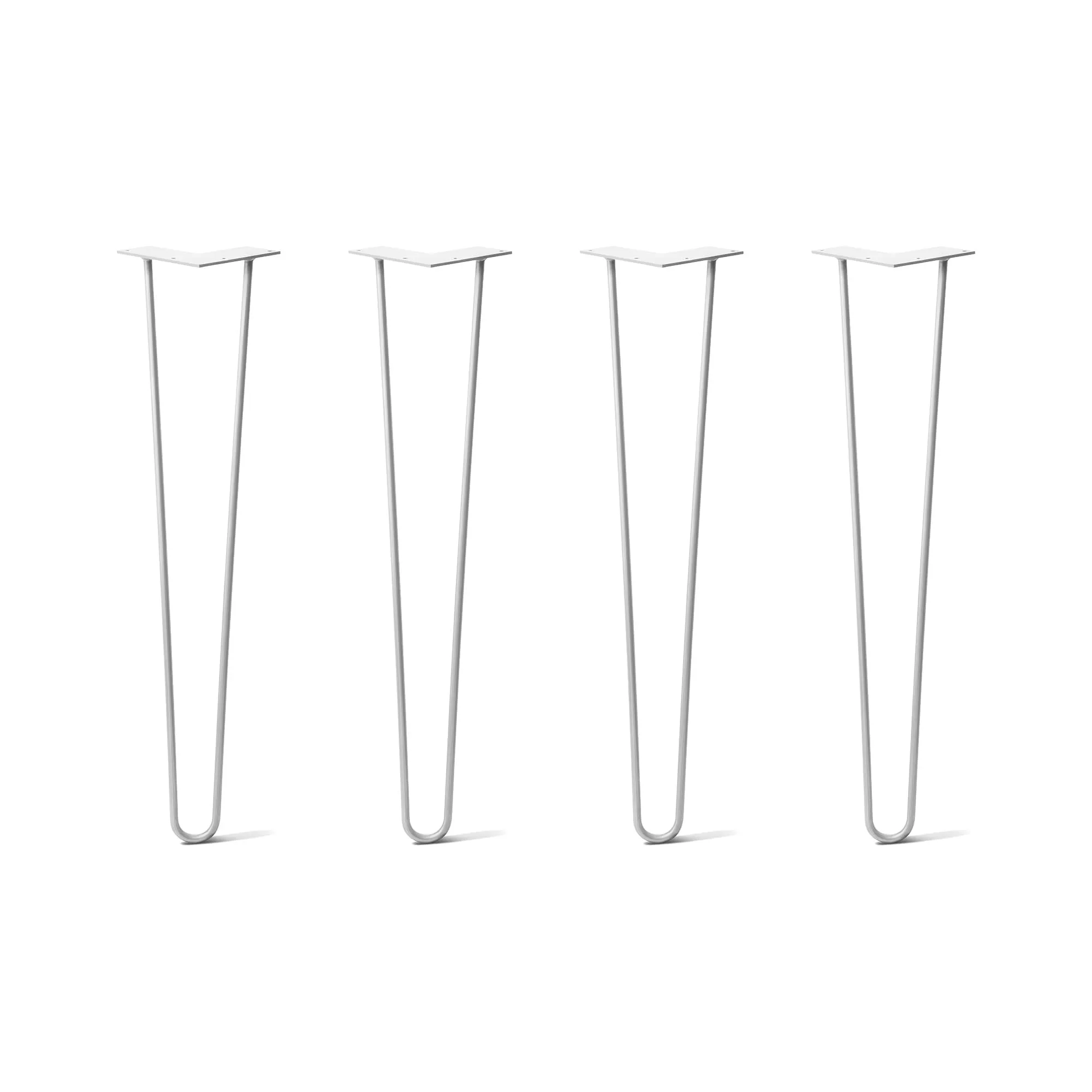 Hairpin Legs Set of 4, 2-Rod Design - White Powder Coated Finish