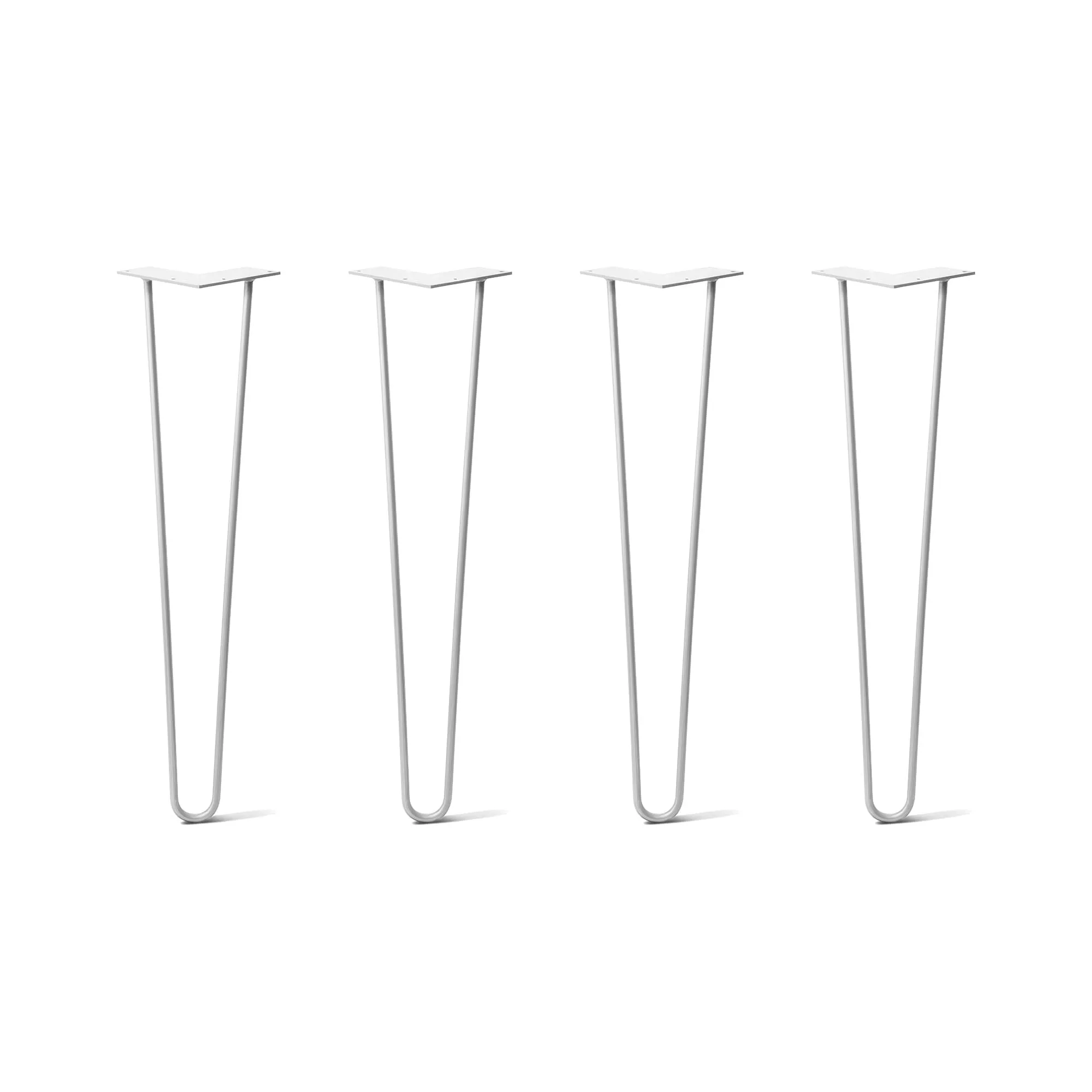 Hairpin Legs Set of 4, 2-Rod Design - White Powder Coated Finish