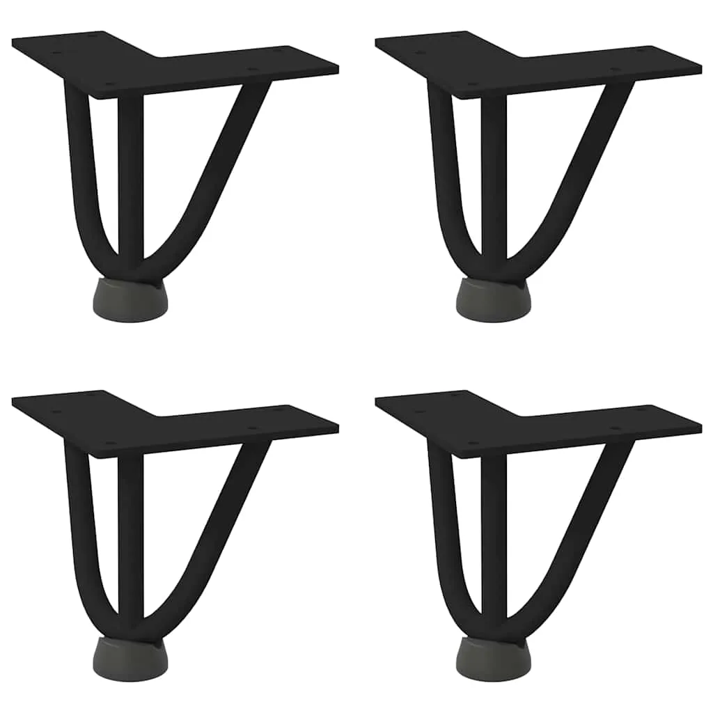 Hairpin Table Legs 4 pcs Black 10 cm Solid Steel