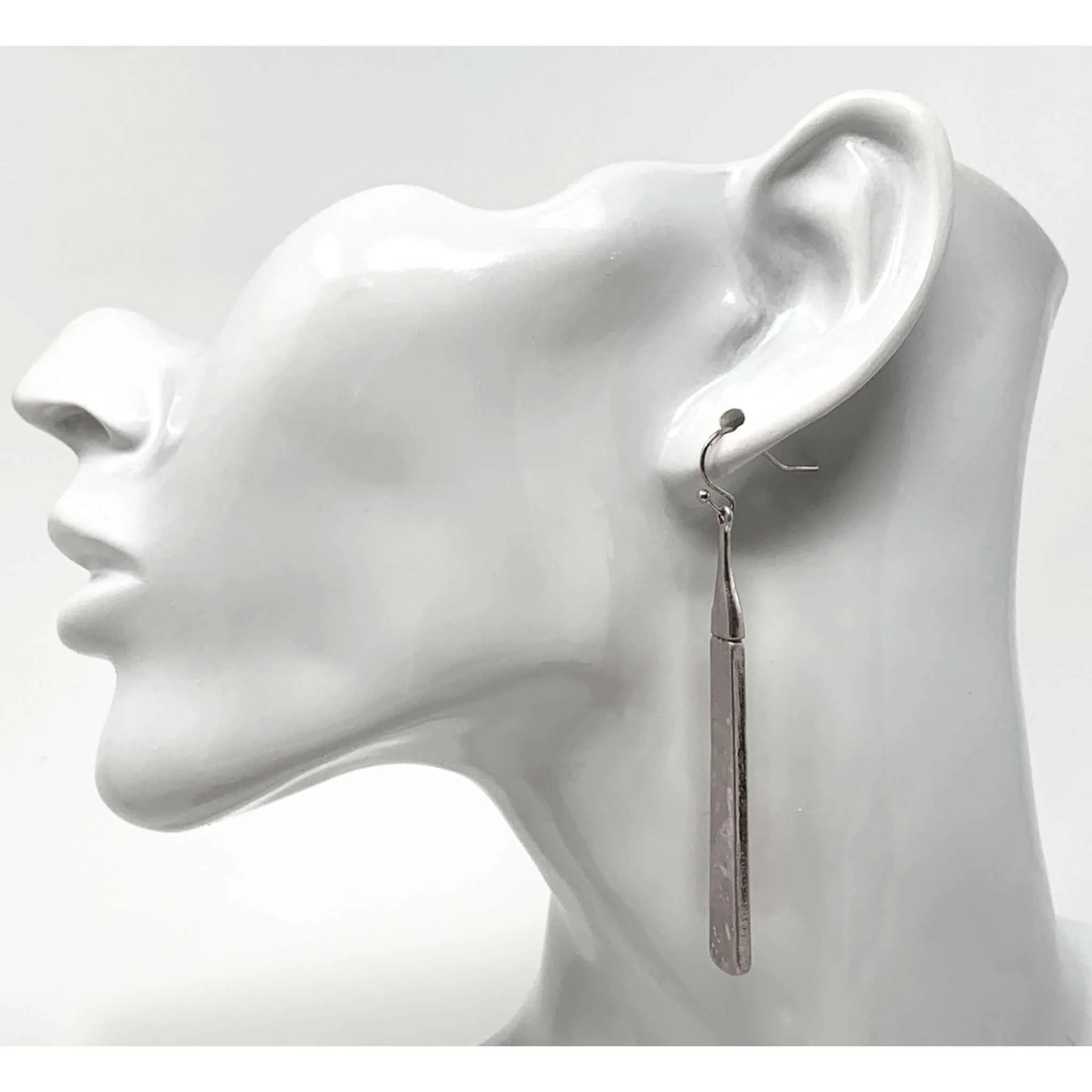 Hammered Bar Dangle Earrings