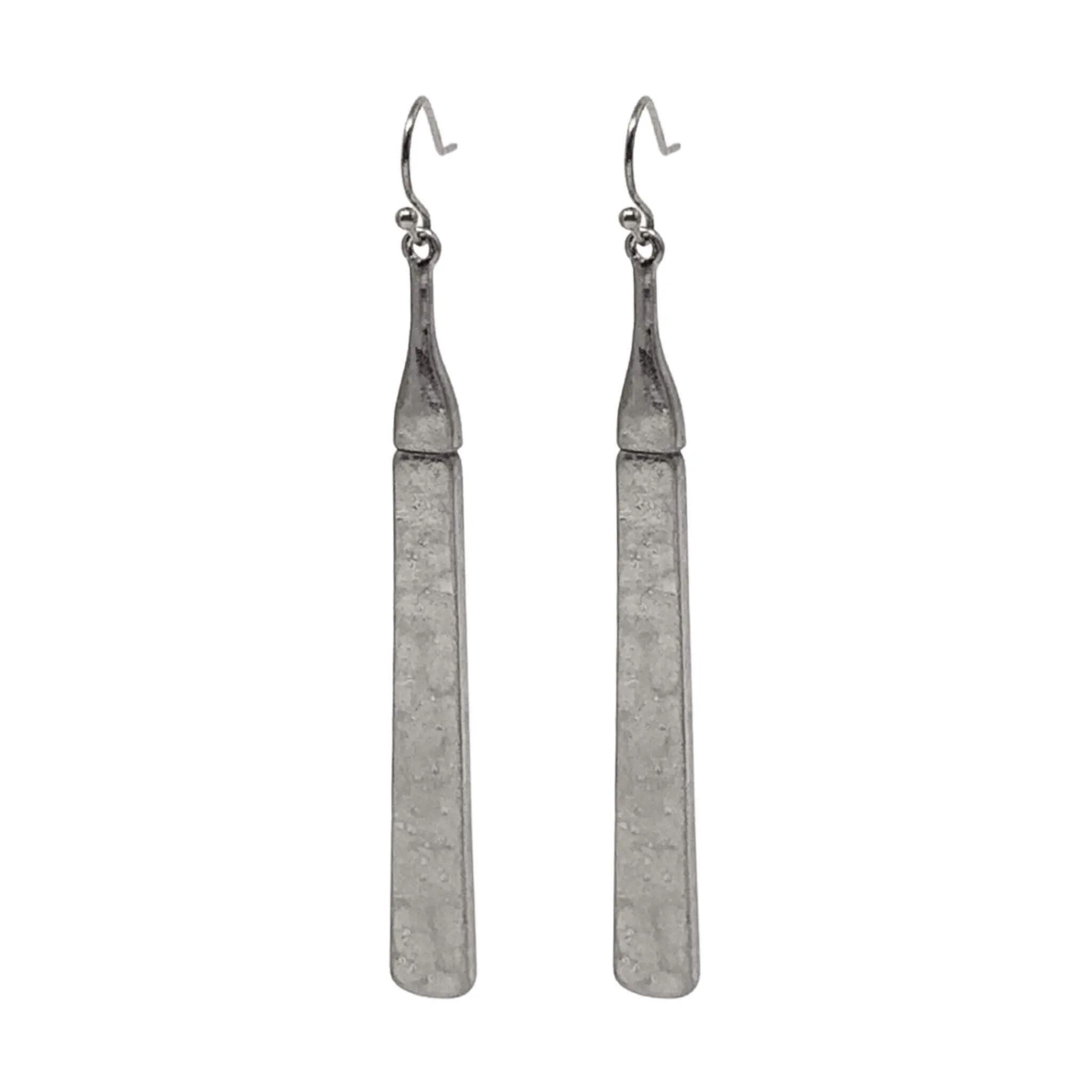 Hammered Bar Dangle Earrings