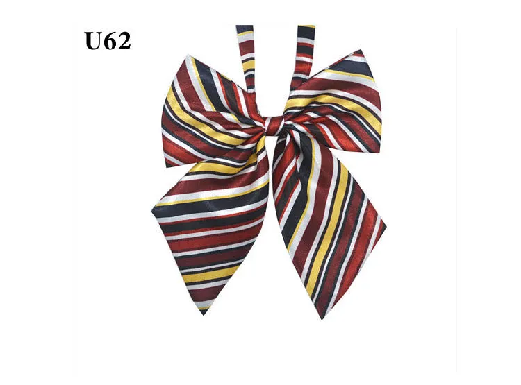 Hot Sale Bow Tie For Women High School Girl Student Cosplay Uniform Formal Suit Accessories Cravat Butterfly Knot Striped Blue