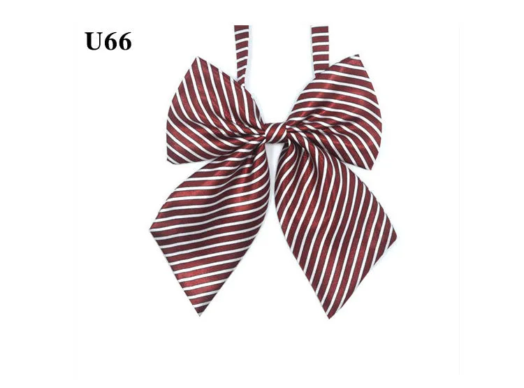 Hot Sale Bow Tie For Women High School Girl Student Cosplay Uniform Formal Suit Accessories Cravat Butterfly Knot Striped Blue