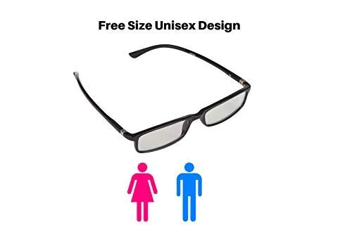 Intellilens Nvision Unisex Power Reading Blue Cut Anti Reflection Full Frame Spectacles Glasses For Mobile Laptop Tablet Computer - ( 3.00, Black)