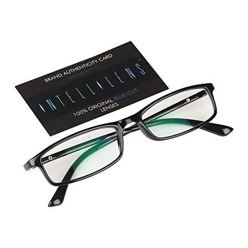 Intellilens Nvision Unisex Power Reading Blue Cut Anti Reflection Full Frame Spectacles Glasses For Mobile Laptop Tablet Computer - ( 3.00, Black)