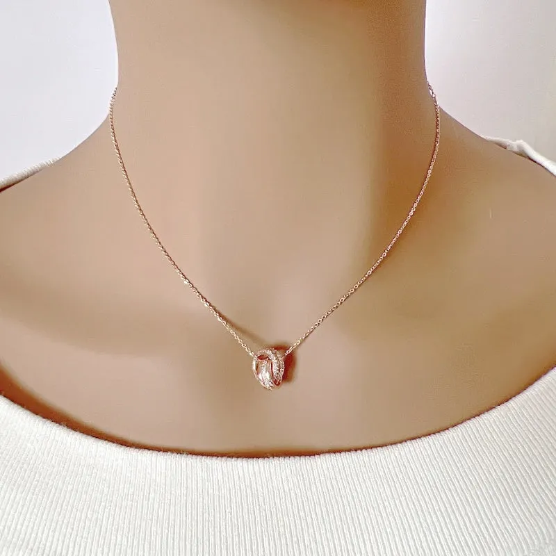 Interlocking  Cubic Zirconia Necklace