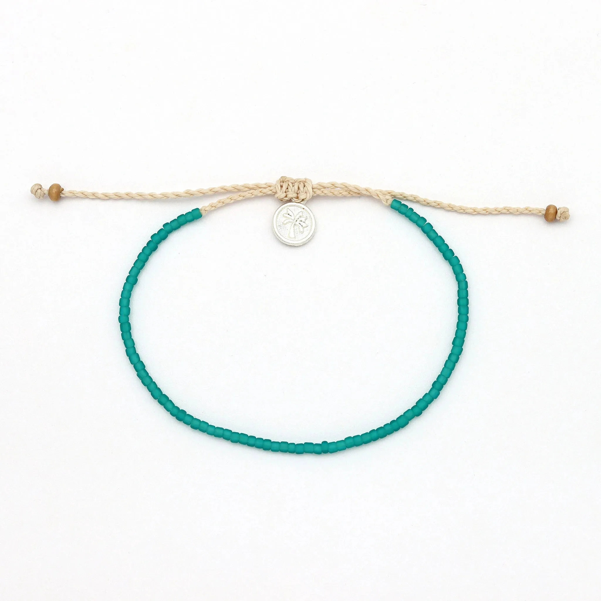 Ka'anapali Frosted Glass Beaded Anklet