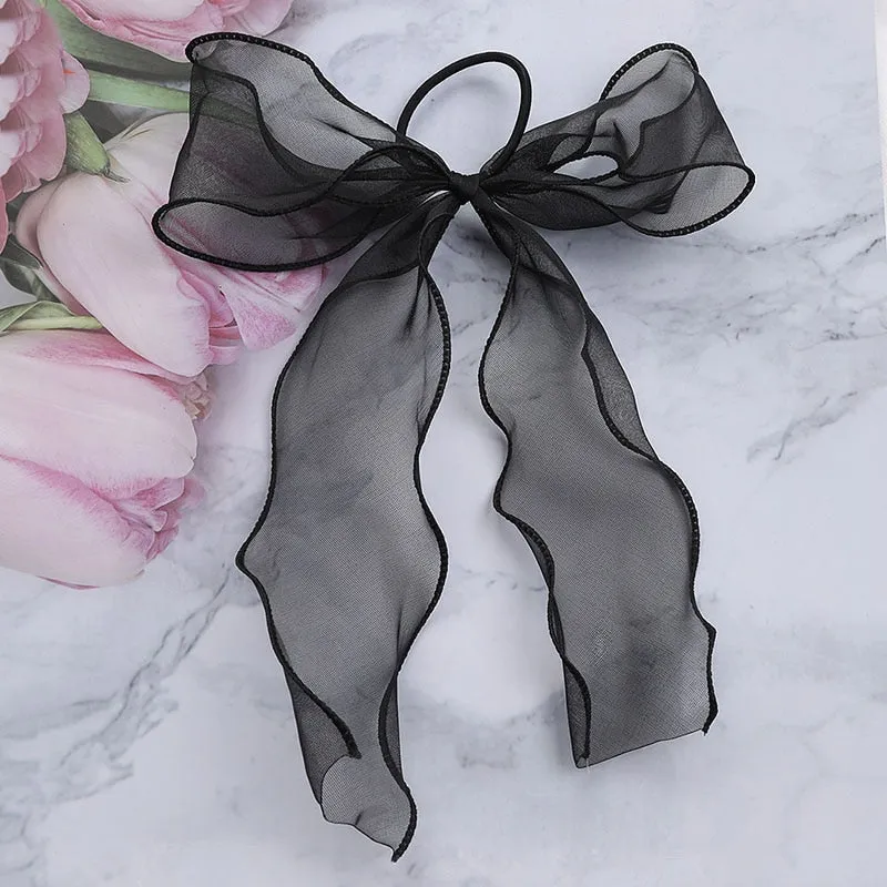 Knotted Bow Satin Silk Hair Scrunchies