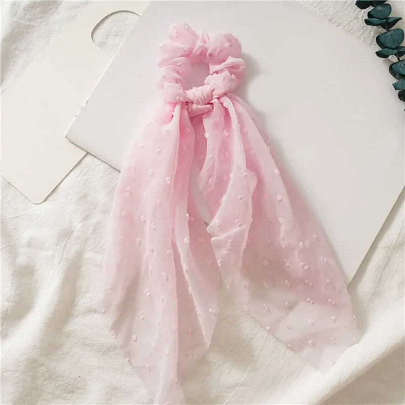 Knotted Bow Satin Silk Hair Scrunchies