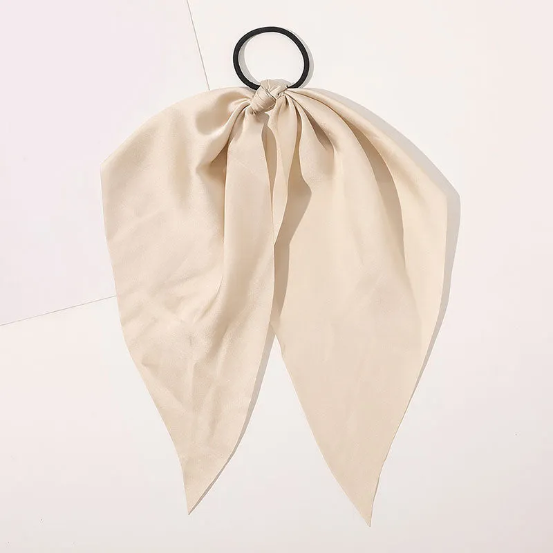 Knotted Bow Satin Silk Hair Scrunchies