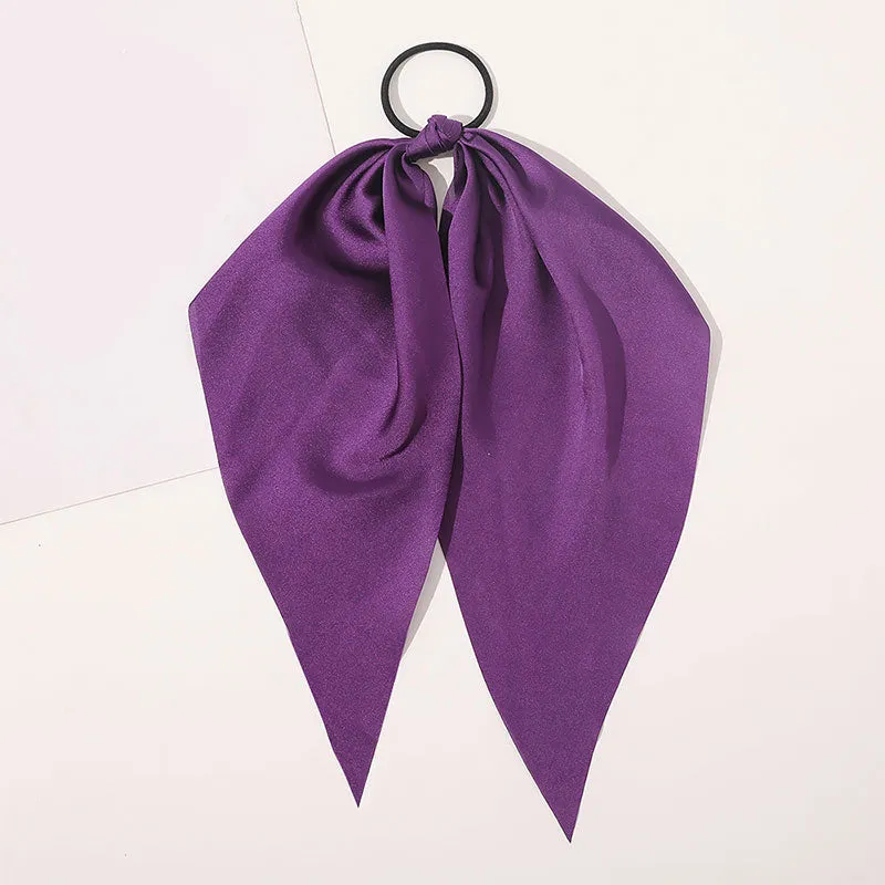 Knotted Bow Satin Silk Hair Scrunchies