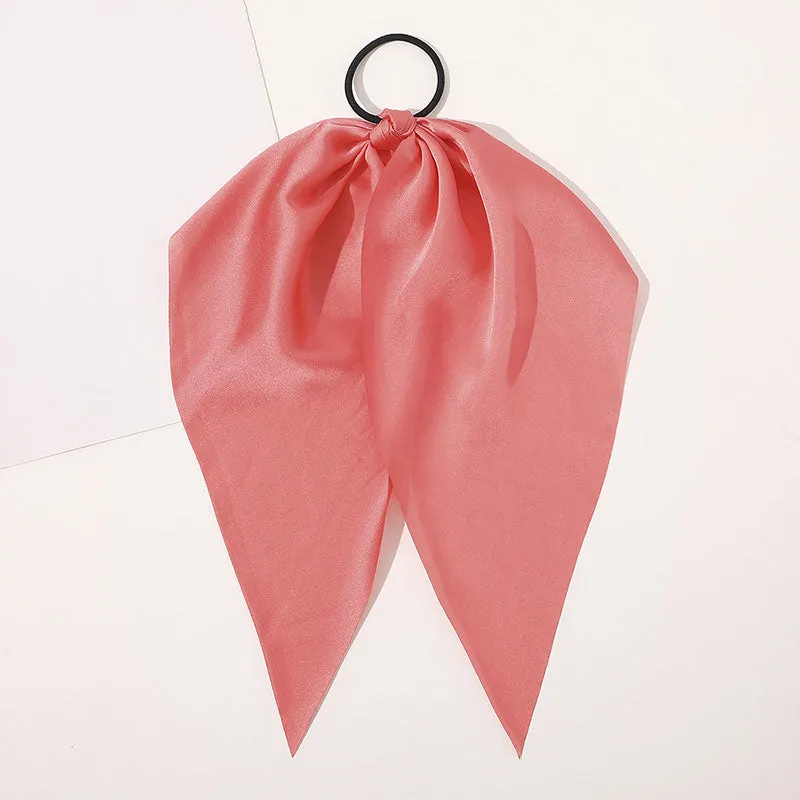 Knotted Bow Satin Silk Hair Scrunchies