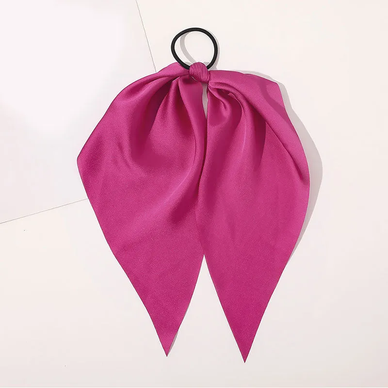 Knotted Bow Satin Silk Hair Scrunchies