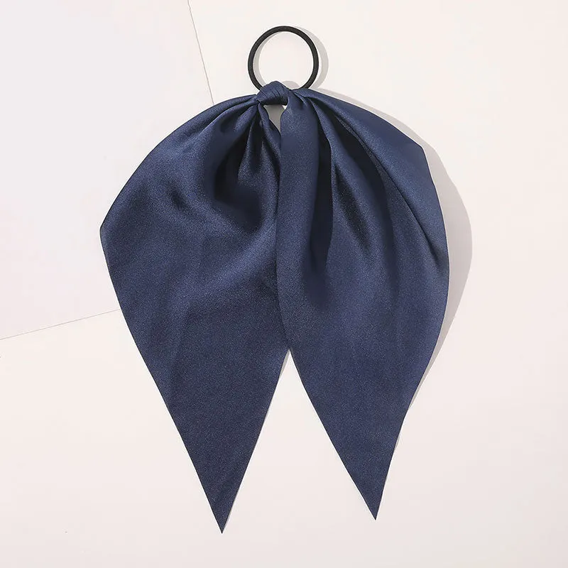 Knotted Bow Satin Silk Hair Scrunchies