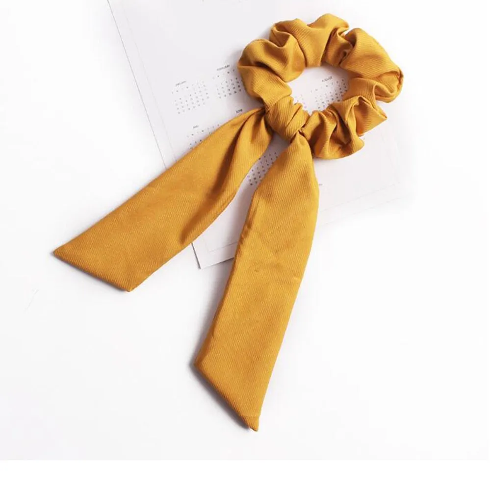 Knotted Bow Satin Silk Hair Scrunchies