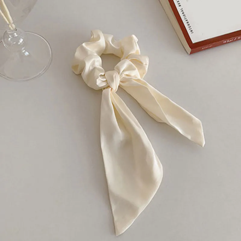 Knotted Bow Satin Silk Hair Scrunchies