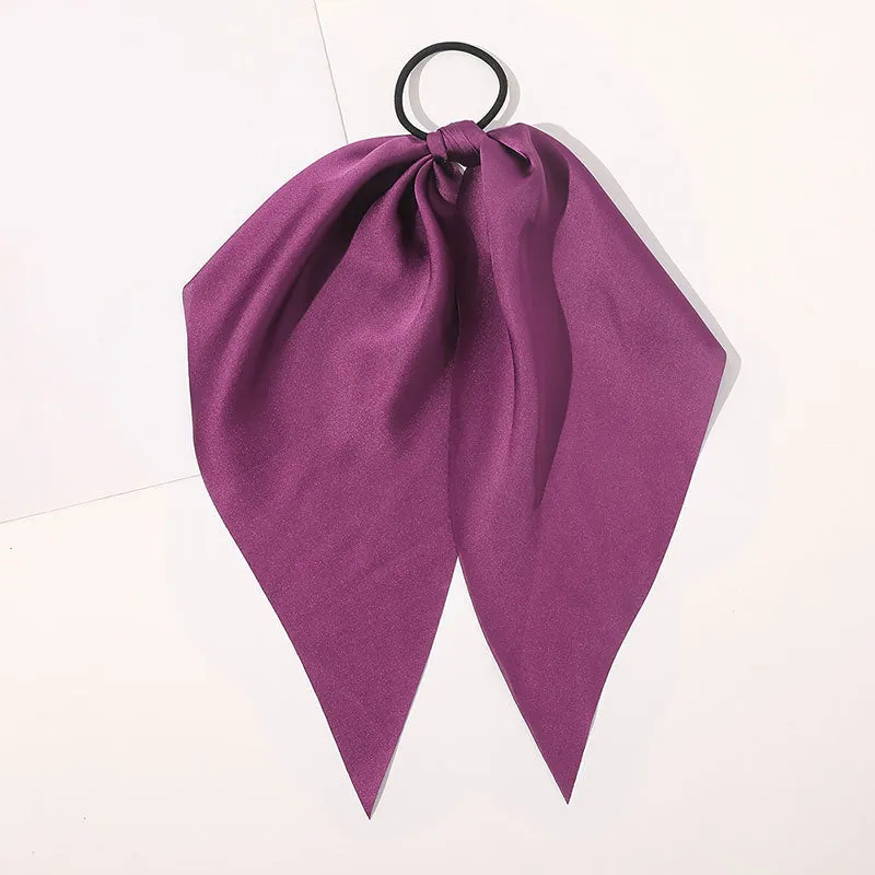 Knotted Bow Satin Silk Hair Scrunchies