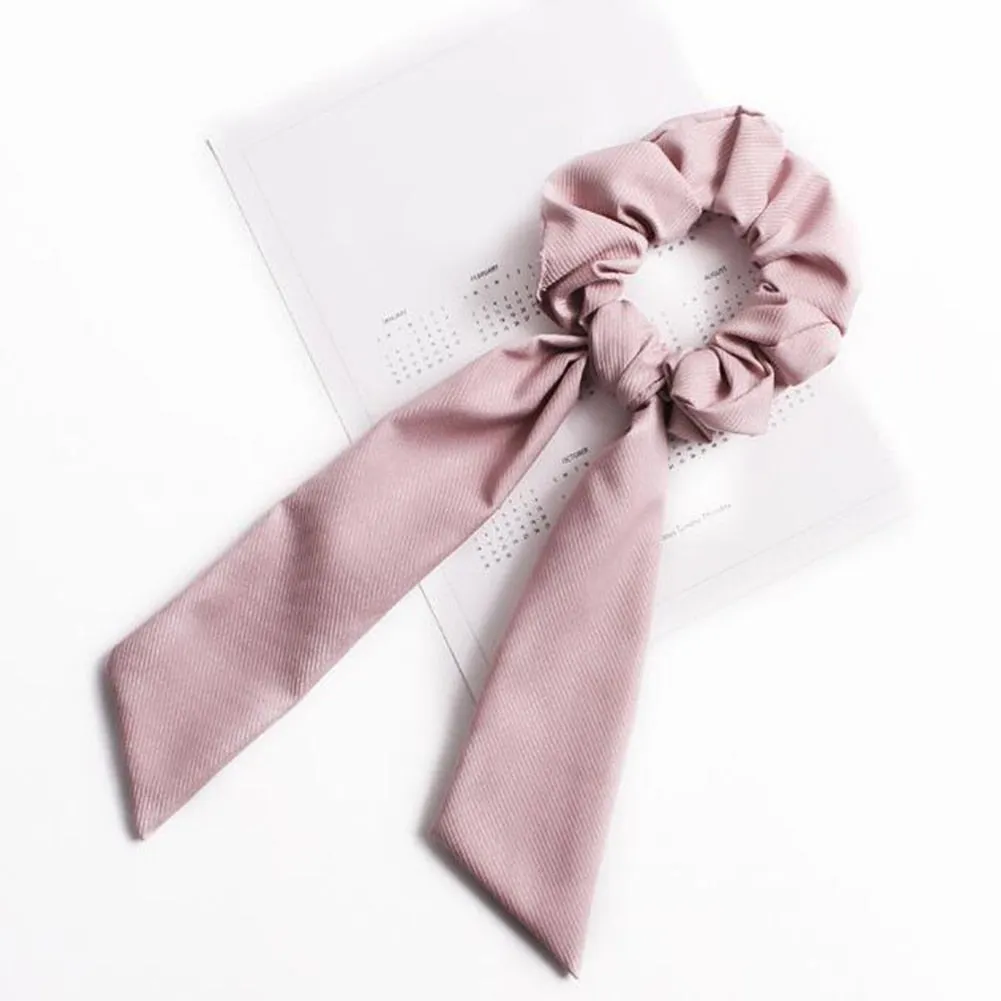 Knotted Bow Satin Silk Hair Scrunchies