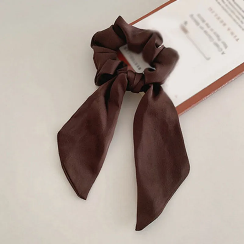 Knotted Bow Satin Silk Hair Scrunchies