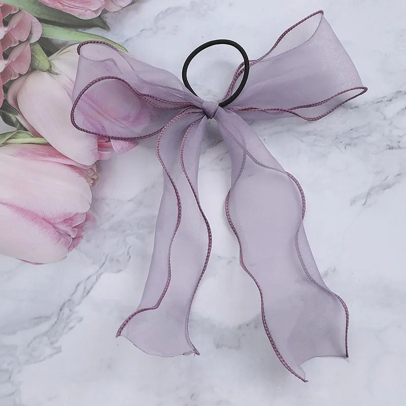 Knotted Bow Satin Silk Hair Scrunchies