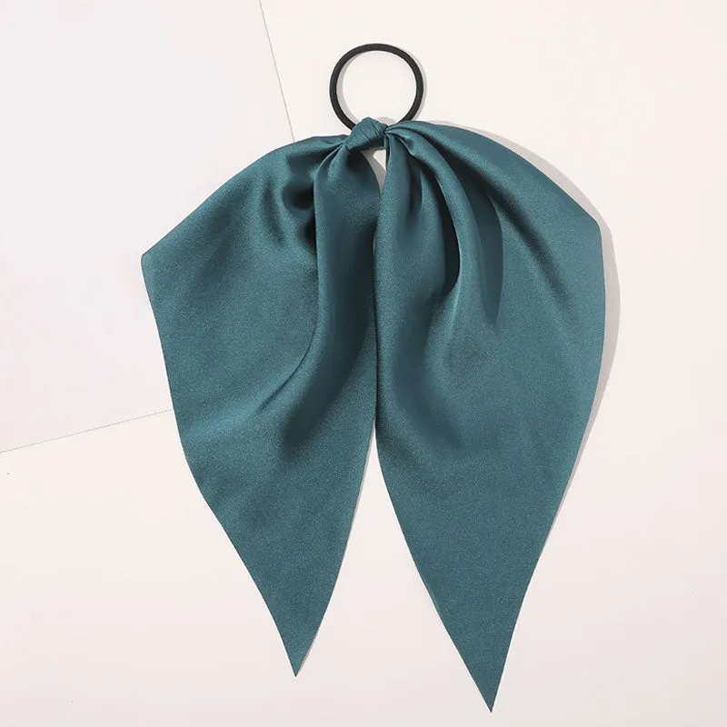 Knotted Bow Satin Silk Hair Scrunchies