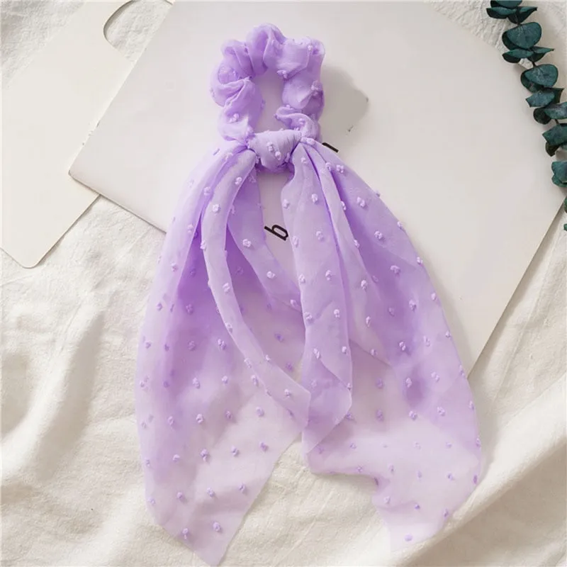 Knotted Bow Satin Silk Hair Scrunchies