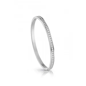 Ladies Rhodium Plated Clear Crystal Bangle UBB02248RHL