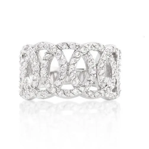 Lina CZ Circular Wide Band Ring | 5ct